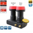 LNB Quad Monoblock 0,1 dB Megasat Diavolo 13° und 19,2° geeignet für 4 Teilnehmer FullHD HDTV 3D