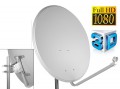 Antenne Opticum 100 cm Stahl, Hellgrau FullHD HDTV 3D Sat Spiegel Schüssel NEU