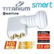 LNB Quattro Smart-Titanium Gold TQ 0,1dB 40 mm FULLHD 3D Digital tauglich