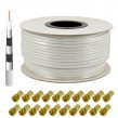 Koaxial Kabel 135 dB 5-Fach geschirmt, REINES-KUPFER 100 Meter SAT Antennenkabel 100m 135dB Neu