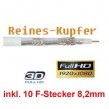 Koaxial Kabel 135 dB 5-Fach geschirmt, REINES-KUPFER 500 Meter SAT Antennenkabel 500m 135dB + 10 F-Stecker 8,2mm GRATIS