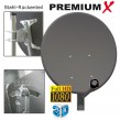 Antenne PremiumX PXS100 100cm Sat Digital Schüssel HDTV 3D FullHD Spiegel Anthrazit NEU