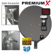 100cm SAT ANTENNE + Twin LNB FULLHD Edision 0,1dB SCHÜSSEL Anthrazit Spiegel 3D HD NEU