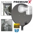 100cm SAT ANTENNE + Quad 0,1dB LNB FULLHD OPTICUM SCHÜSSEL Spiegel in Anthrazit 3D HDTV NEU