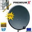 Antenne PremiumX PXS80 Stahl 80 cm, Digital Sat Schüssel Spiegel in Anthrazit FullHD HDTV 3D tauglich NEU