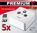 5x PremiumX Sat Dose 3-Fach Enddose Antennendose Einzel und Stichleitungsdose Antennen Auf und Unterputz FULLHD Digital 3D