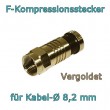 F-Kompressionsstecker Kompressionstecker für Kabel Ø 8,2mm 120dB 130dB 135dB vergoldet