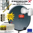 Antenne PremiumX PXS80 Stahl 80 cm, Digital Sat Schüssel Spiegel in Anthrazit FullHD HDTV 3D tauglich NEU+ LNB Twin 0,1 dB + F-Stecker 7,5mm mit Dichtring Opticum+LTP-04 FullHd HDTV +25m Koaxial Kabel 130 dB 4-Fach geschirmt