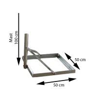 Balkonständer Stahl Feuerverzinkt 50cm x 50cm Mast 100cm